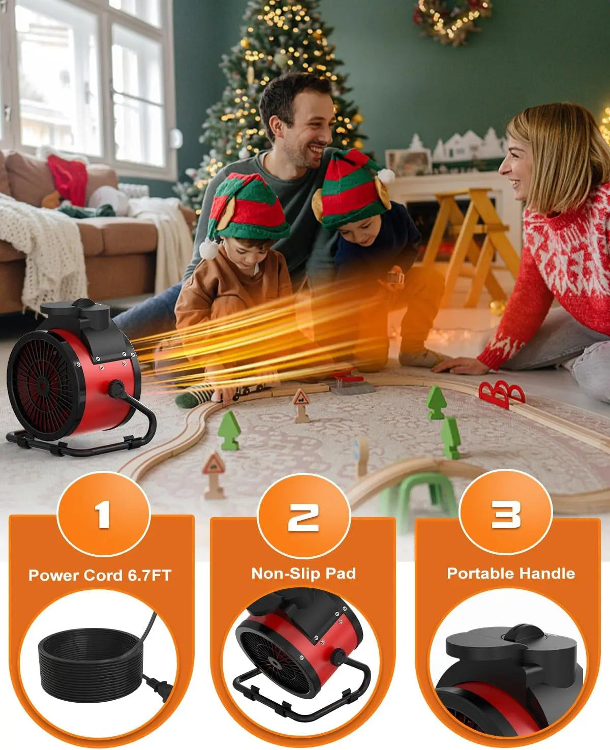 Smart Temperature-Controlled Fan Heater Fast Heating with Smart Thermostat Multi-Purpose Heater For Home And Commercial Use