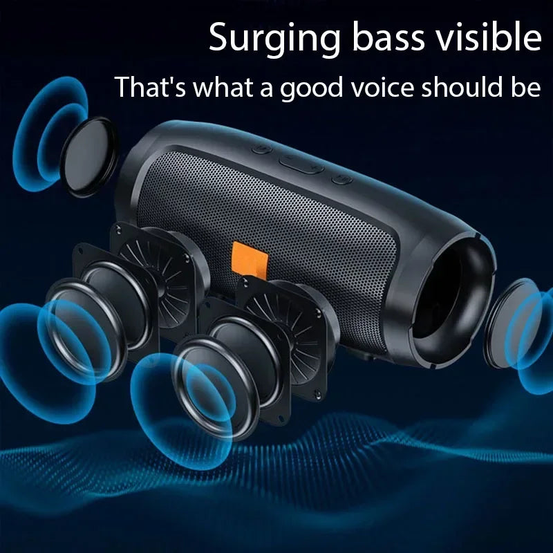 Portable Bluetooth Subwoofer – Wireless Waterproof Loudspeaker with TF Card & FM Support