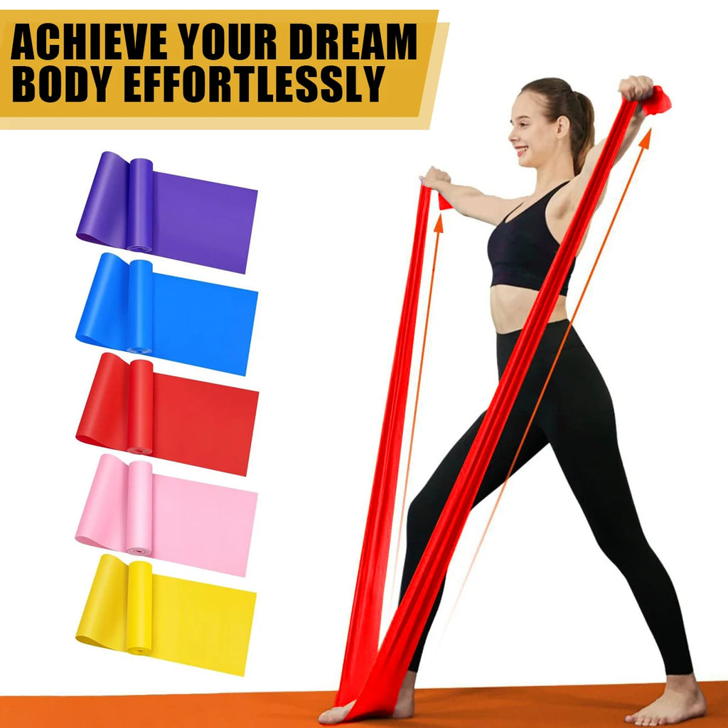 Resistance Bands for Working Out Elastic Exercise Bands Set for Yoga Pilates Rehab and Home Gym