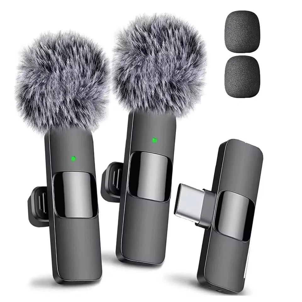 NEW Wireless Lavalier Microphone Audio Video Recording Mini Mic For iPhone Android Laptop Live Gaming Mobile Phone Microphone
