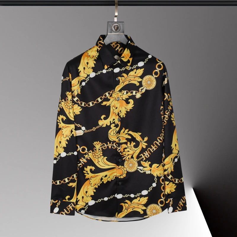 Men's Long-Sleeve 3D Print Fashion Shirt - Soft Fabric Loose Fit Casual Top