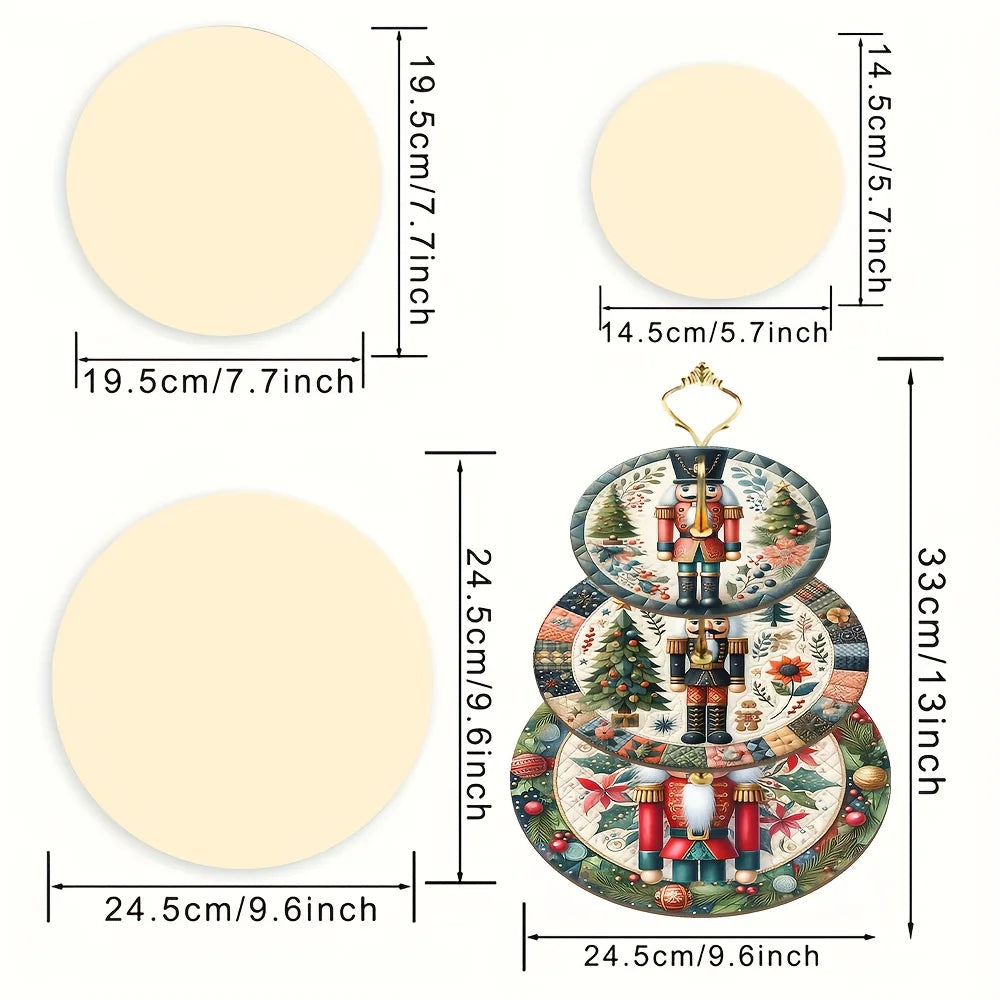 1 set wooden Christmas Nutcracker Tray DIY compose Xtmas Tree Nutcracker pattern for Christmas Party Table Top deocr Xmas gifts