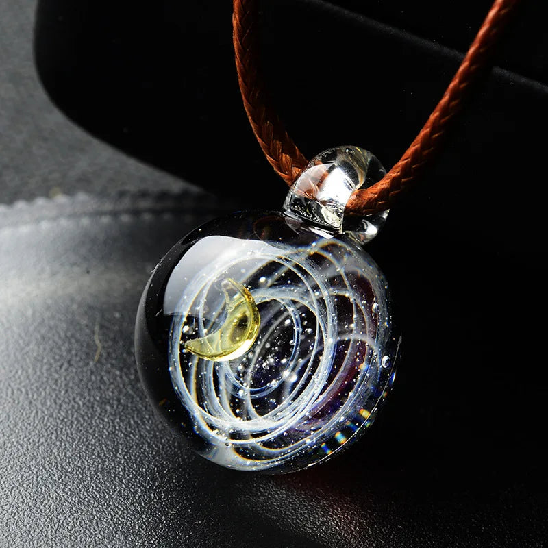 Universe Starry Skys Glass Ball Dreamy Pendants Celestial Body Men Women Personalized Fashion Necklaces Jewelry Christmas Gift - trendingshoping.com