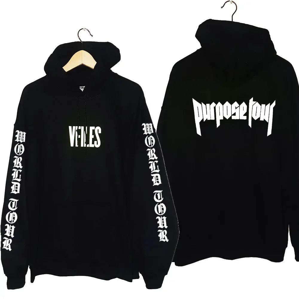 HoodiMen's & Women's Hoodie – Justin Bieber Purpose Tour Print, Hip Hop Streetwear Fleece Pullover, Warm Fashion Hoodye Sweatshirt