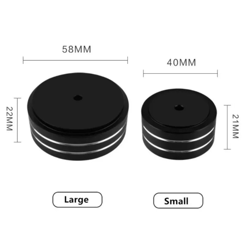 Speaker Spikes Stand Feet Pad Foot For Speakers CD Amplifier 58x22mm 40x20mm Aluminum Alloy Rubber Portable Audio Video 4sets