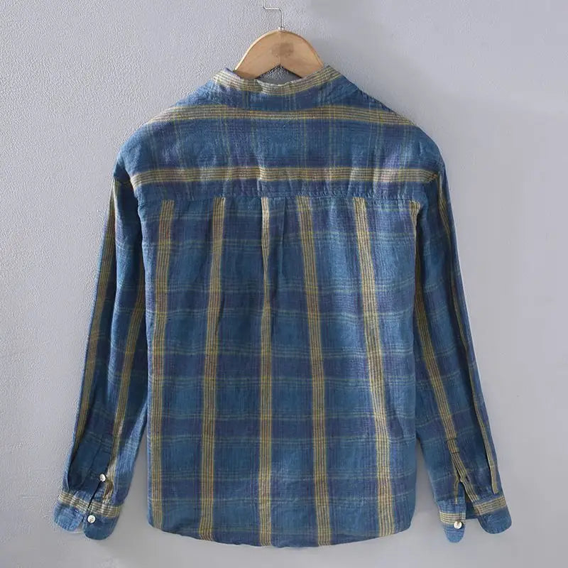 Men's Plaid Long Sleeve Shirt – Thin Casual Loose Cardigan Style Jacket, 2025 Spring & Autumn Fashion Top