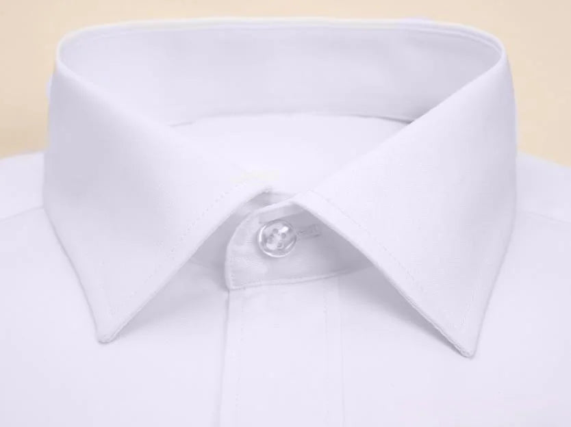 Men’s Formal Long Sleeve Solid Color Anti-Wrinkle Office Shirt with Pocket