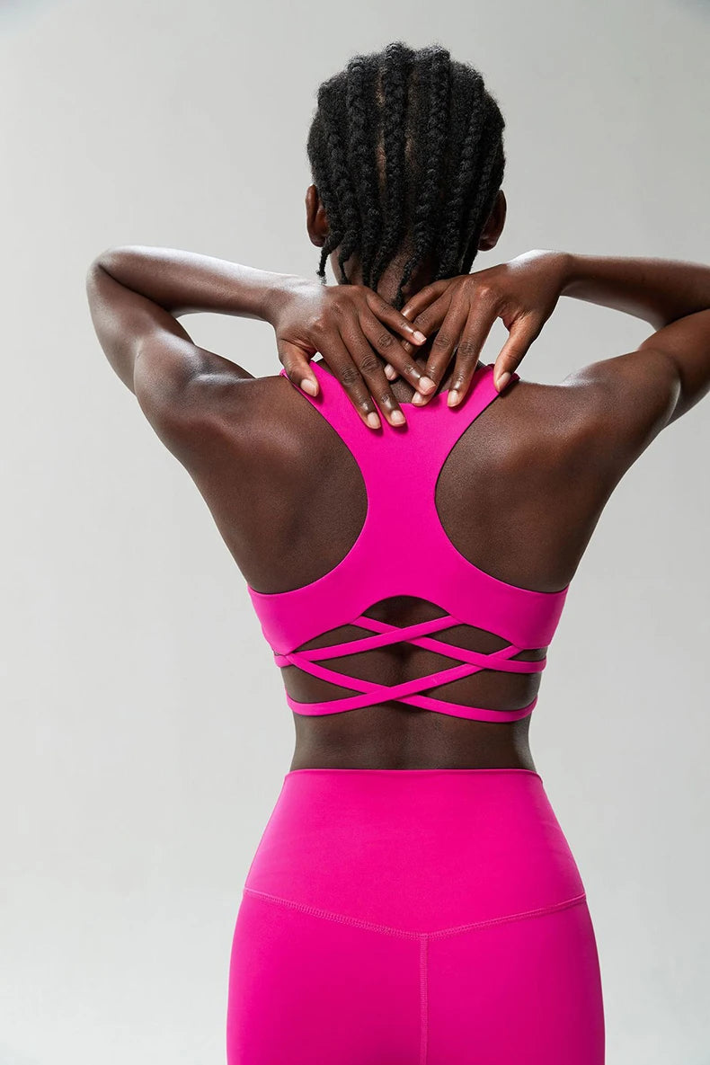 Women’s High-Impact Sports Bra - Buttery Soft Push-Up Gym Crop Top for Yoga & Fitness