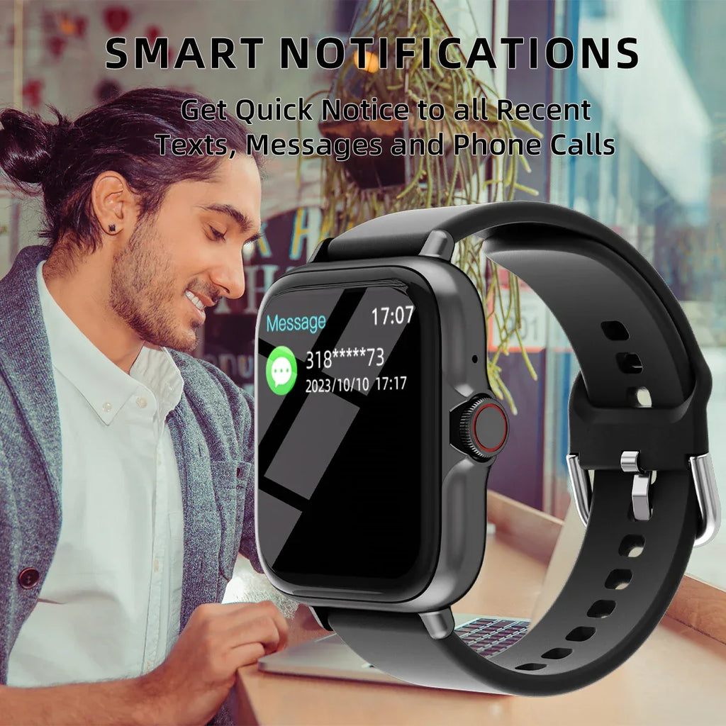 1.83'' Waterproof Smart Watch – Bluetooth Call, Sleep Monitoring, Sports Pedometer, Information Alerts for iPhone & Android - trendingshoping.com