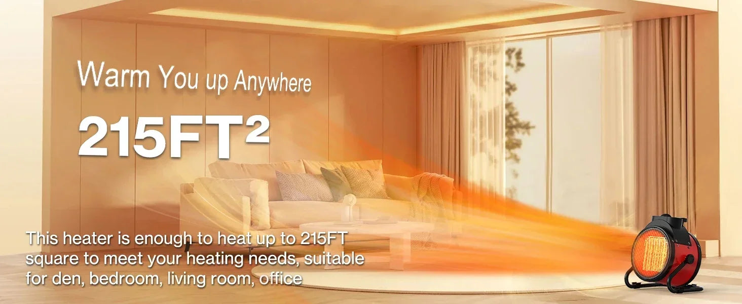 Smart Temperature-Controlled Fan Heater Fast Heating with Smart Thermostat Multi-Purpose Heater For Home And Commercial Use