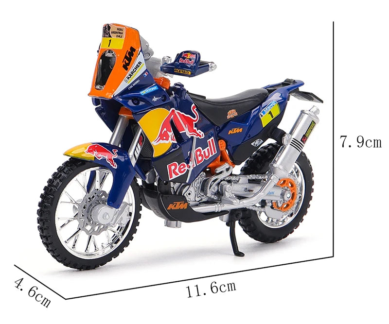 Bburago 1 18 Scale Red Bull KTM 450 Rally 2018 Alloy Die Cast Motorcycle Model Licensed Collectible