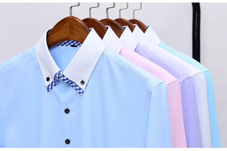 Men’s Long Sleeve Non-Iron Dress Shirt Regular Fit Formal Business Button Shirt
