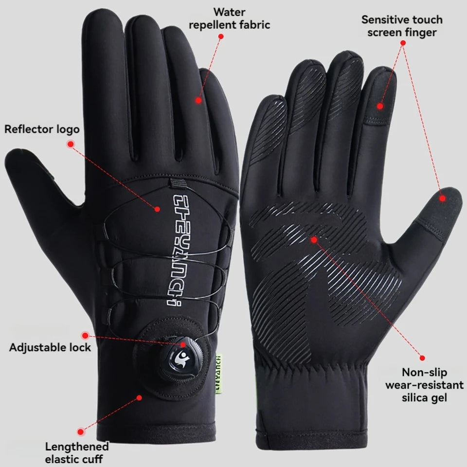 GTUBIKE Winter Warm Gloves for Men Women Extended Thickened Windproof and Waterproof Sports Touchscreen Skiing Cycling Gloves