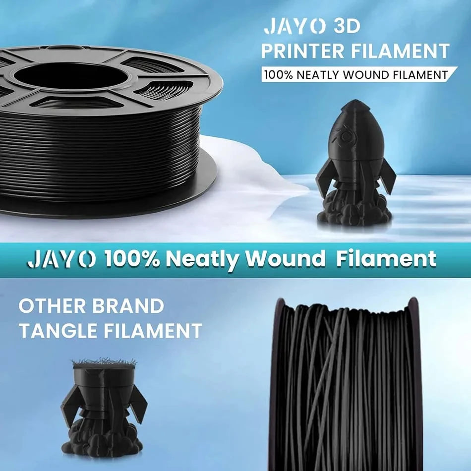 JAYO petg Filament 3d PETG 1.75mm 10Rolls Neatly Wound Toughness no bubbles 3D Printer Filament for FDM Muticolor 1.1KG /roll - trendingshoping.com