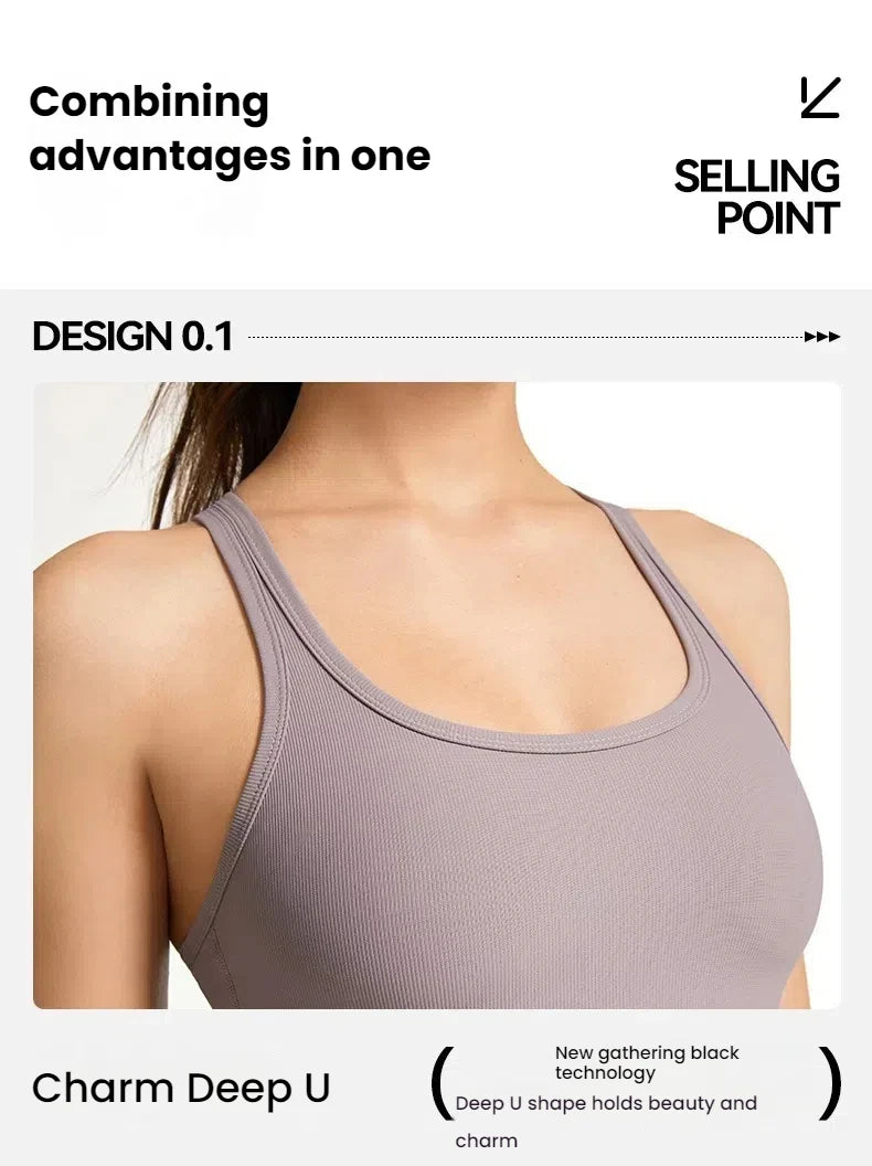 Women’s Workout Yoga Top Running Vest Cross Strap Sports Bra Style Gym Halterneck Fitness Tank