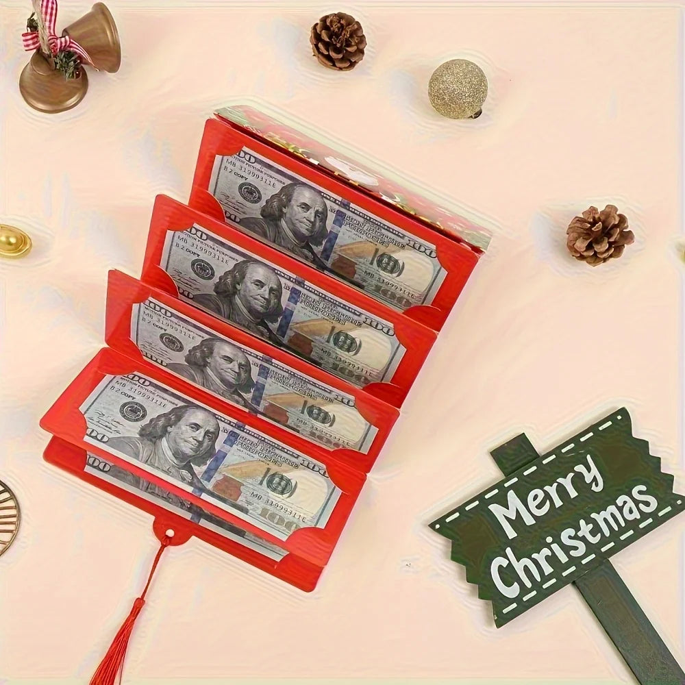 10-Slot Christmas Money and Gift Card Holder - Santa Holiday Design with Snowflakes-Perfect for Christmas Birthdays Thanksgiving