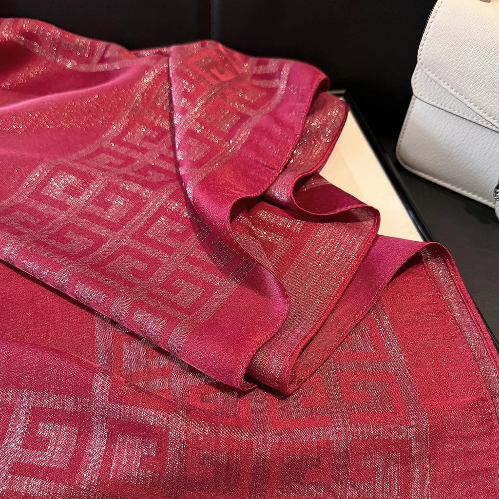 2025 Latest Spring and Autumn Women's Fashion Hijab Silky Muslim Square Sun Protection Shawl Luxury Brand Soft Female Scarf