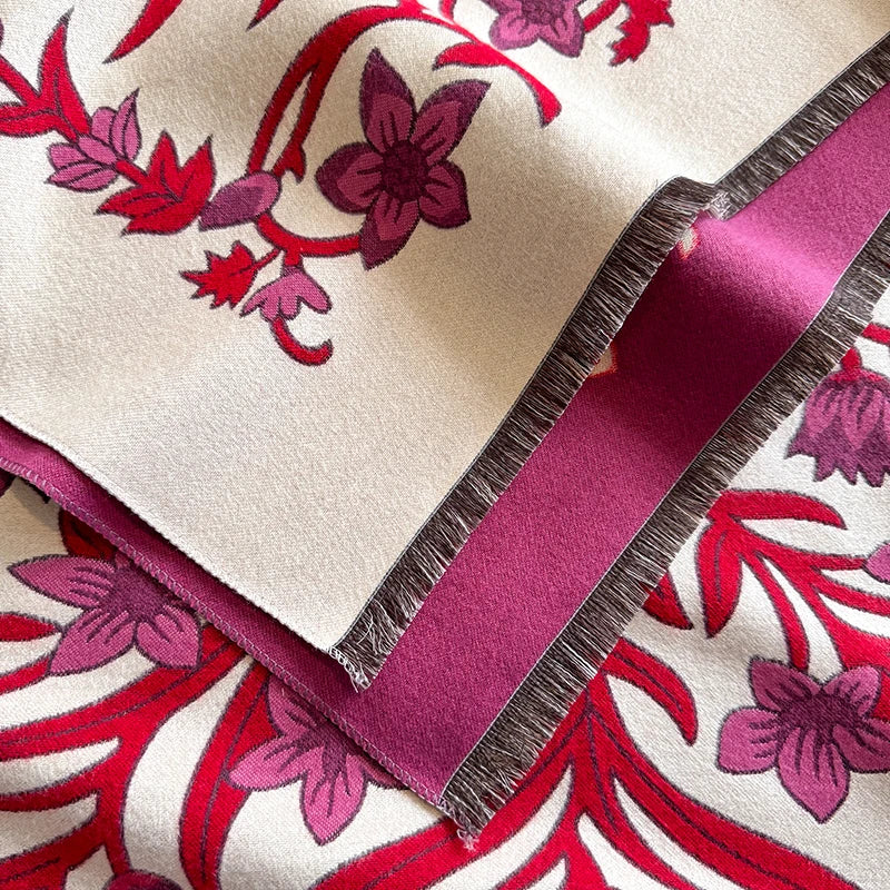 Elegant Striped Design Scarf Imitation Cashmere Soft Warm Versatile Shawl Coldproof Windproof Blanket Scarf for Autumn Winter - trendingshoping.com