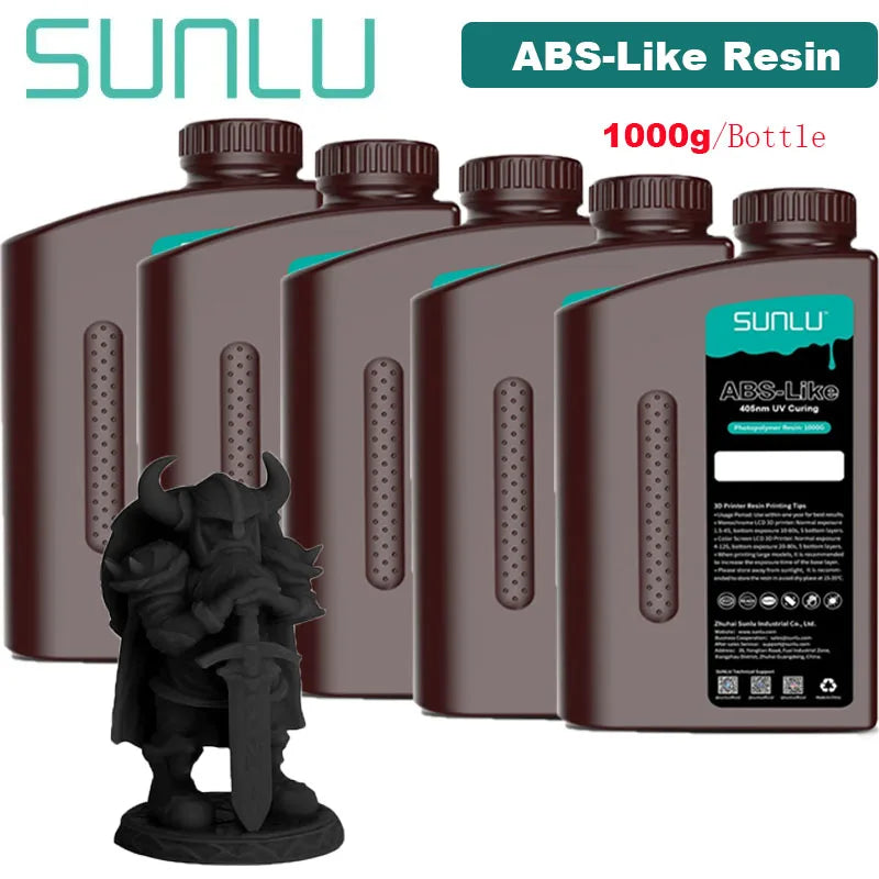 SUNLU ABS-Like 3D Printer Resin – 405nm Rapid UV-Curing, Water Washable, 1000g Bottle