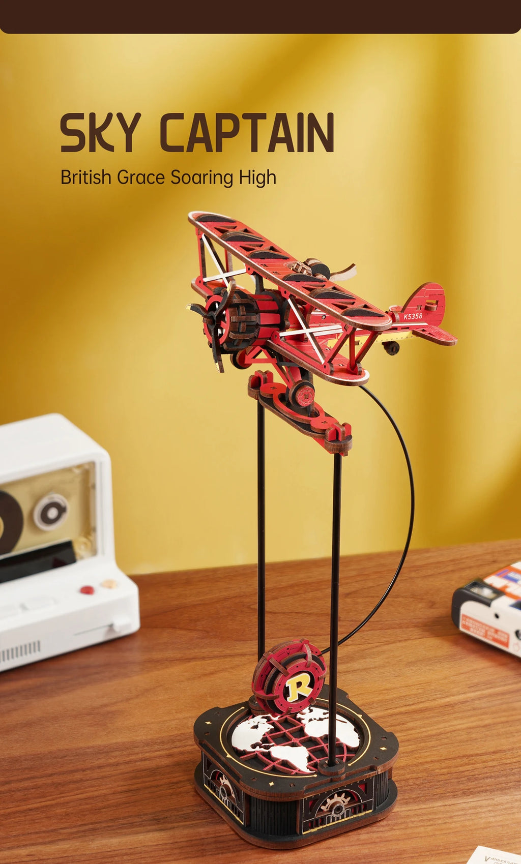 Robotime Rokr Gravity Swing Model Building Kit 3D Wooden Puzzle kit Sky Captain kit Ocean Fisher kit Best Gifts for Adults Teens - trendingshoping.com