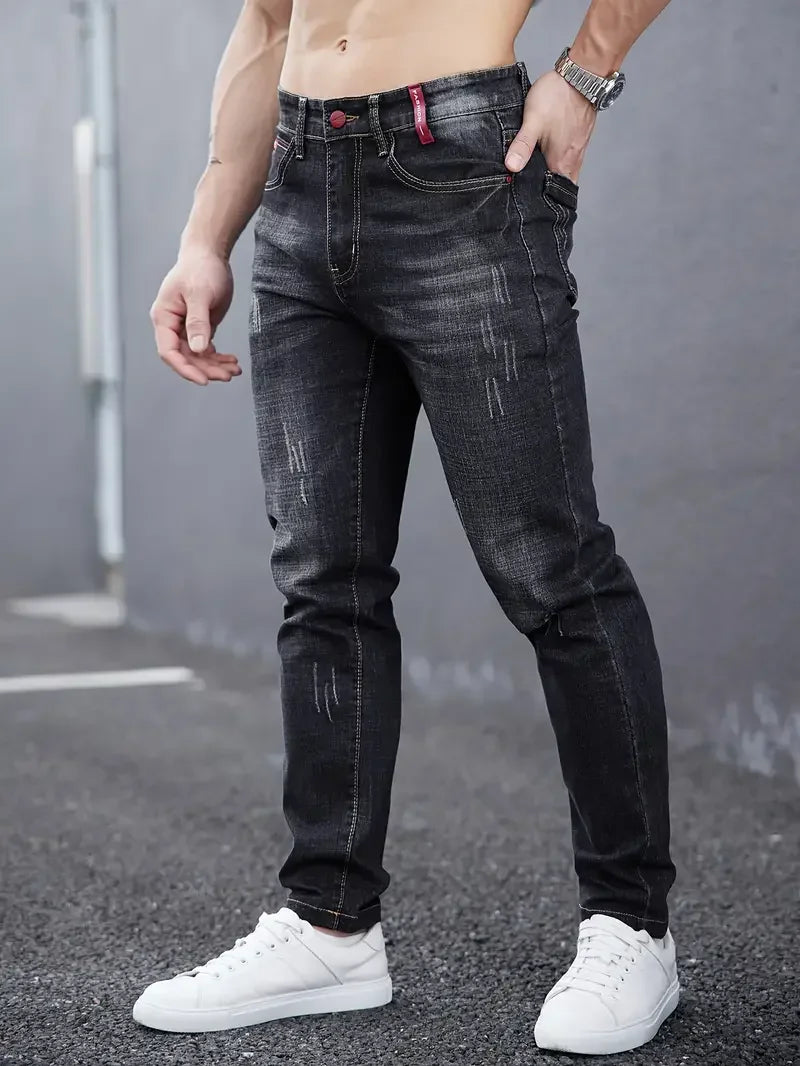 2025 Men's Slim Casual Street Classic Skinny Jeans Pencil Jeans Trendyy Stretch Style Comfortable Casual Fashion Versatile