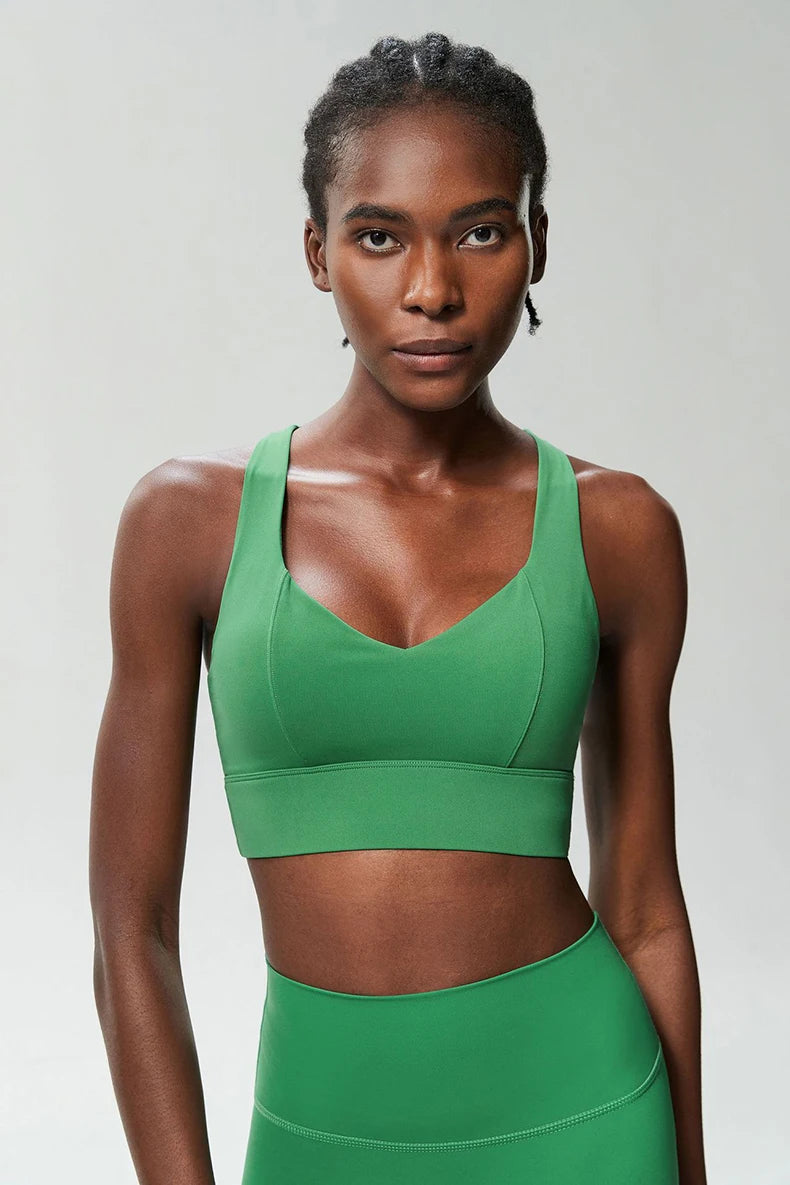 Women’s High-Impact Sports Bra - Buttery Soft Push-Up Gym Crop Top for Yoga & Fitness