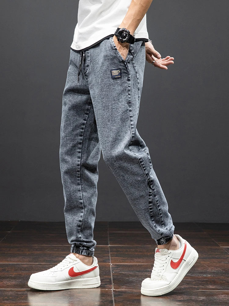 Spring Summer Black Blue Cargo Jeans Men Streetwear Denim Jogger Pants Men Baggy Harem Jean Trousers Plus Size - trendingshoping.com