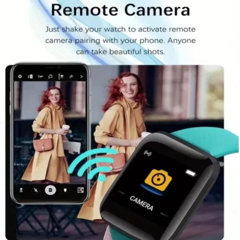 Multifunction Smart Watch for Men Women Kids – Message Reminder, Music Control, Sport Step & Calorie Tracker, D13/116Plus