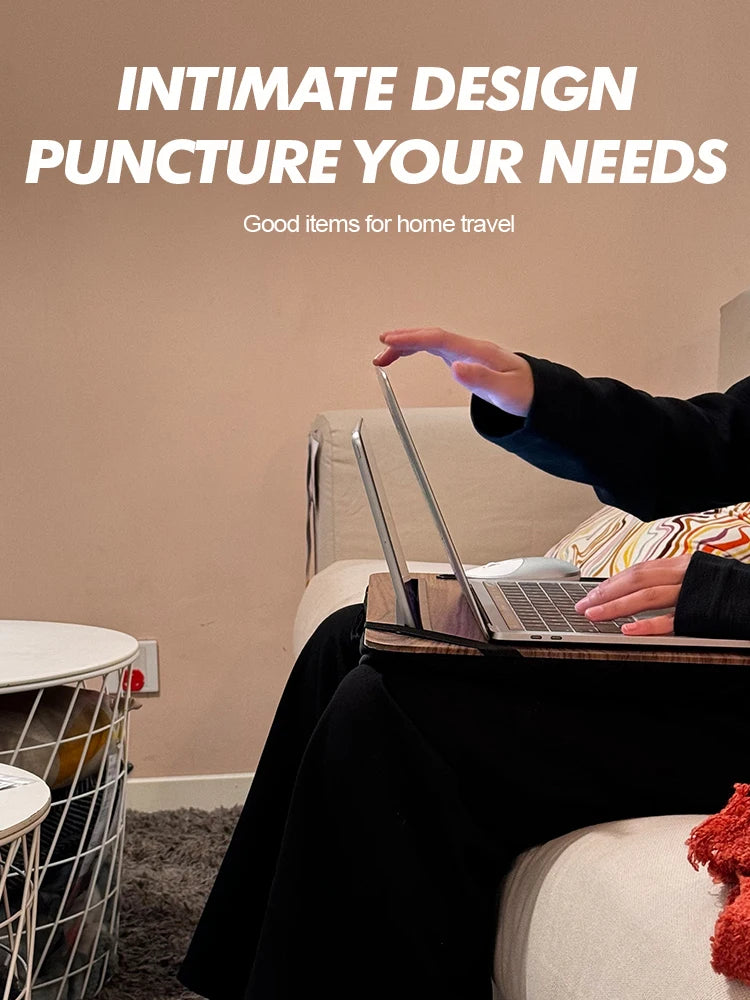 Laptop Desk Lazy Person Laptop Desk Portable With Handheld Ipad Slot Phone Slot Suitable For Bed Sofa Car - trendingshoping.com