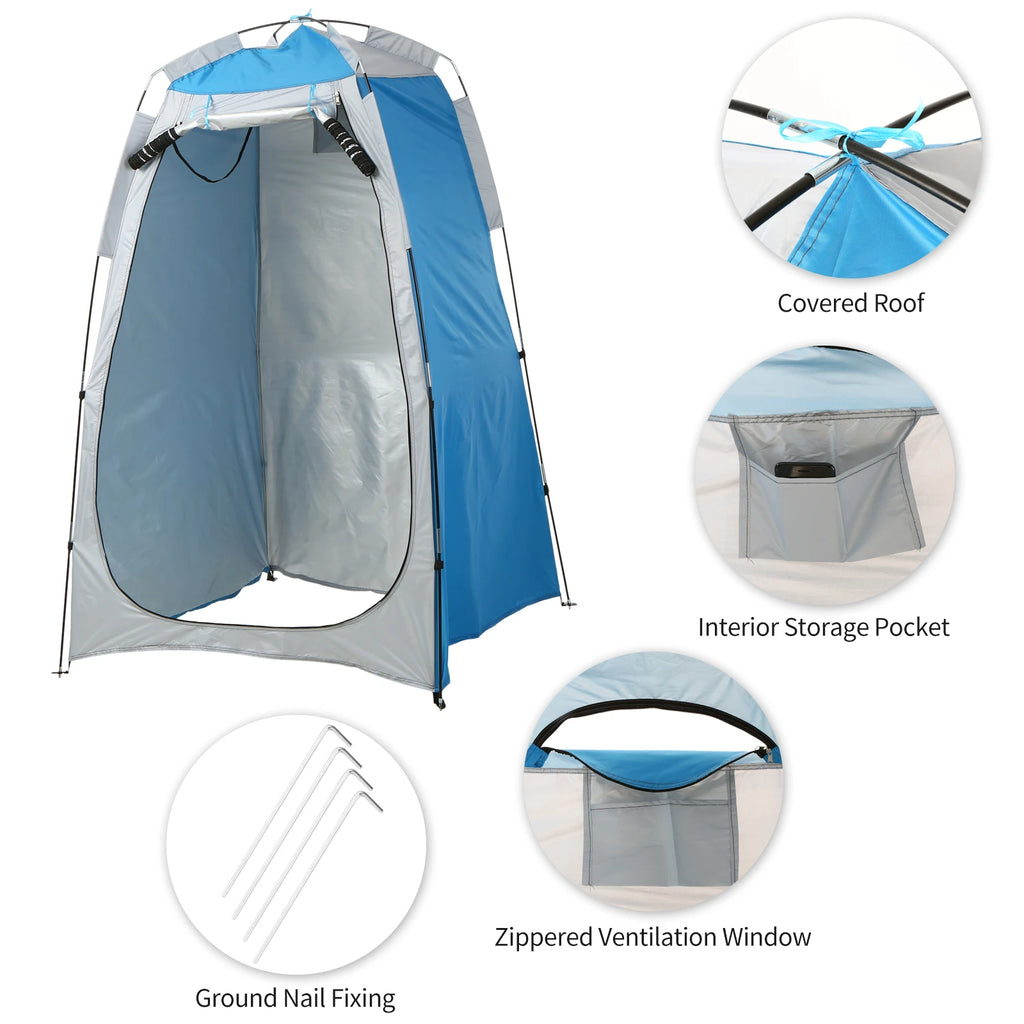 Portable Beach Shower Toilet Changing Privacy Tent With Window Sun Rain Outdoor Camping Shelter