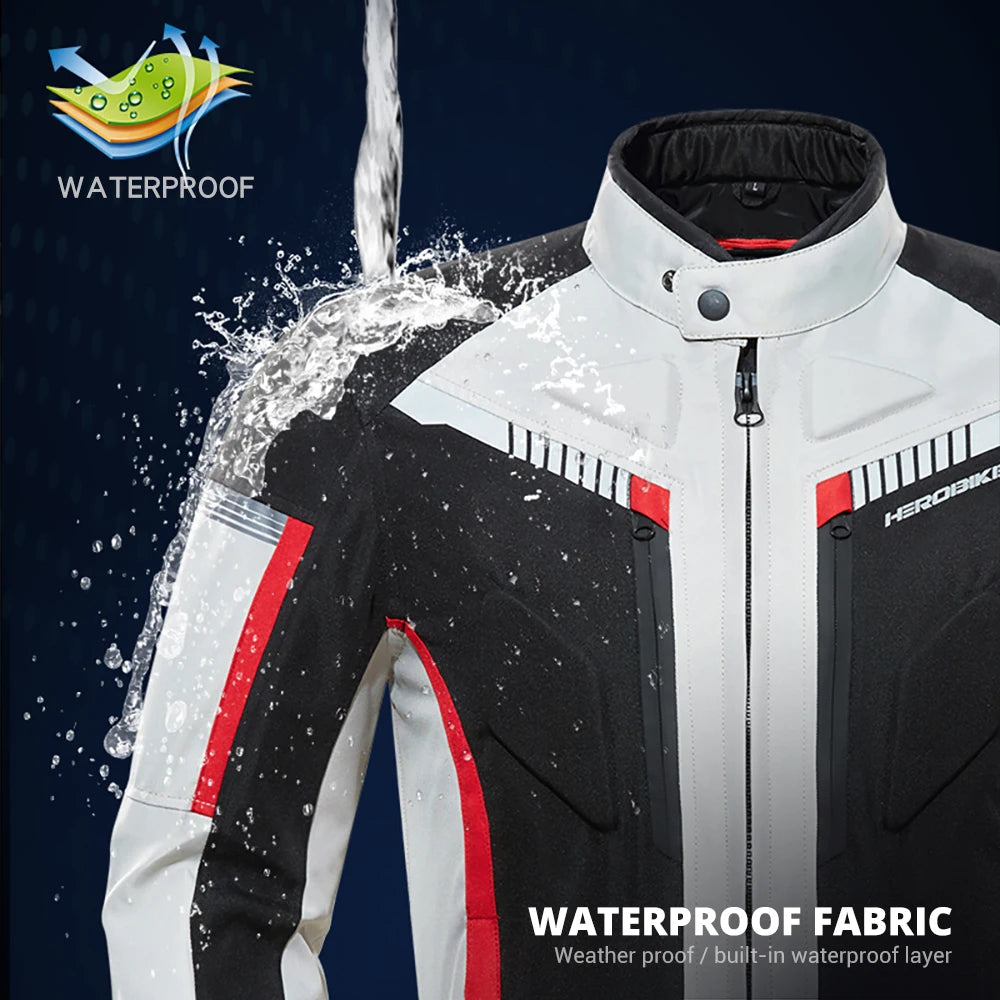 Waterproof Motorcycle Jacket and Pants Suit for Men and Women Detachable Interior Moto Clothes Keep Warm