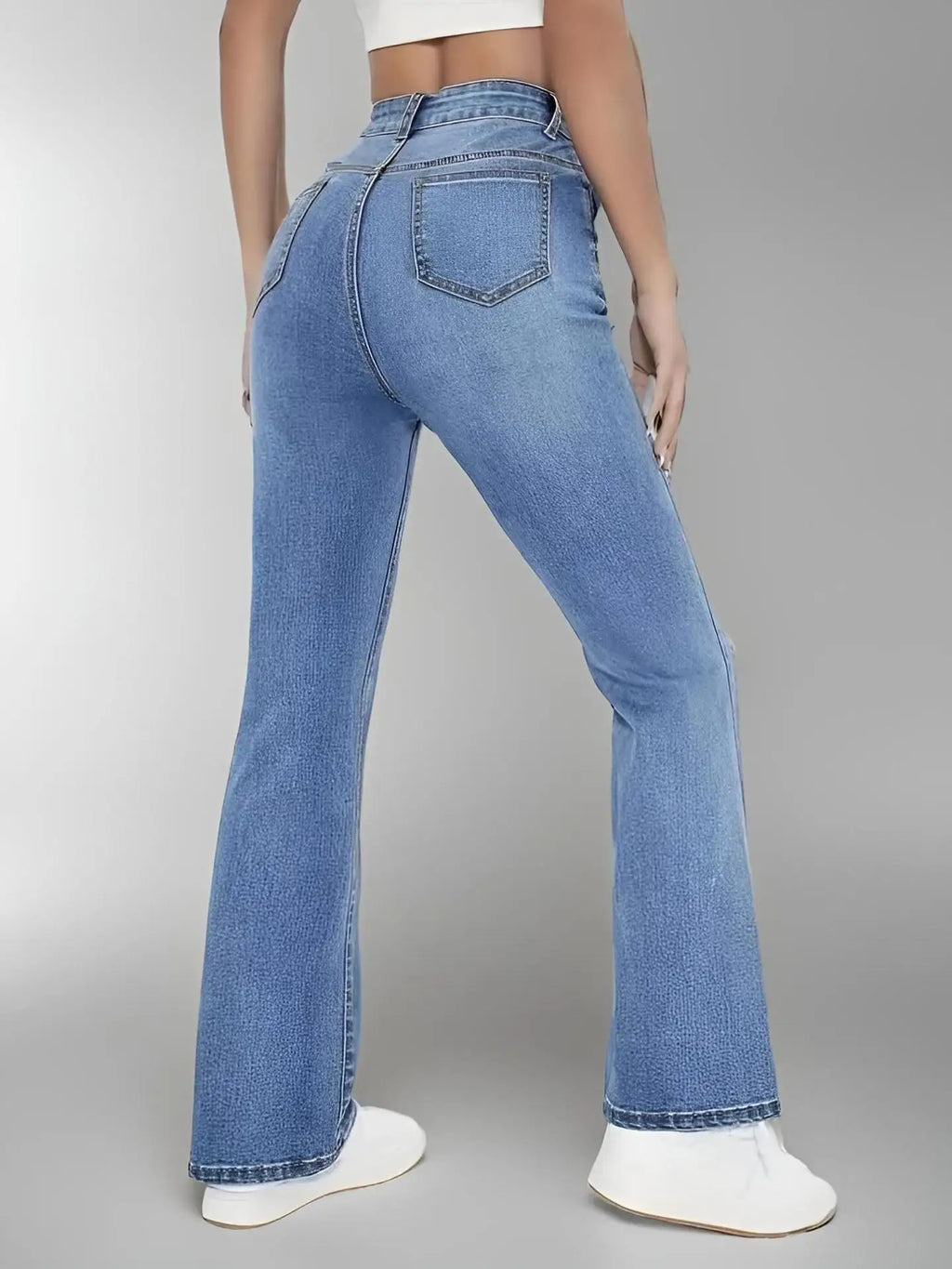 New Womens Hot Jeans Slimming European American Style Casual Versatile High Waist Washed Denim