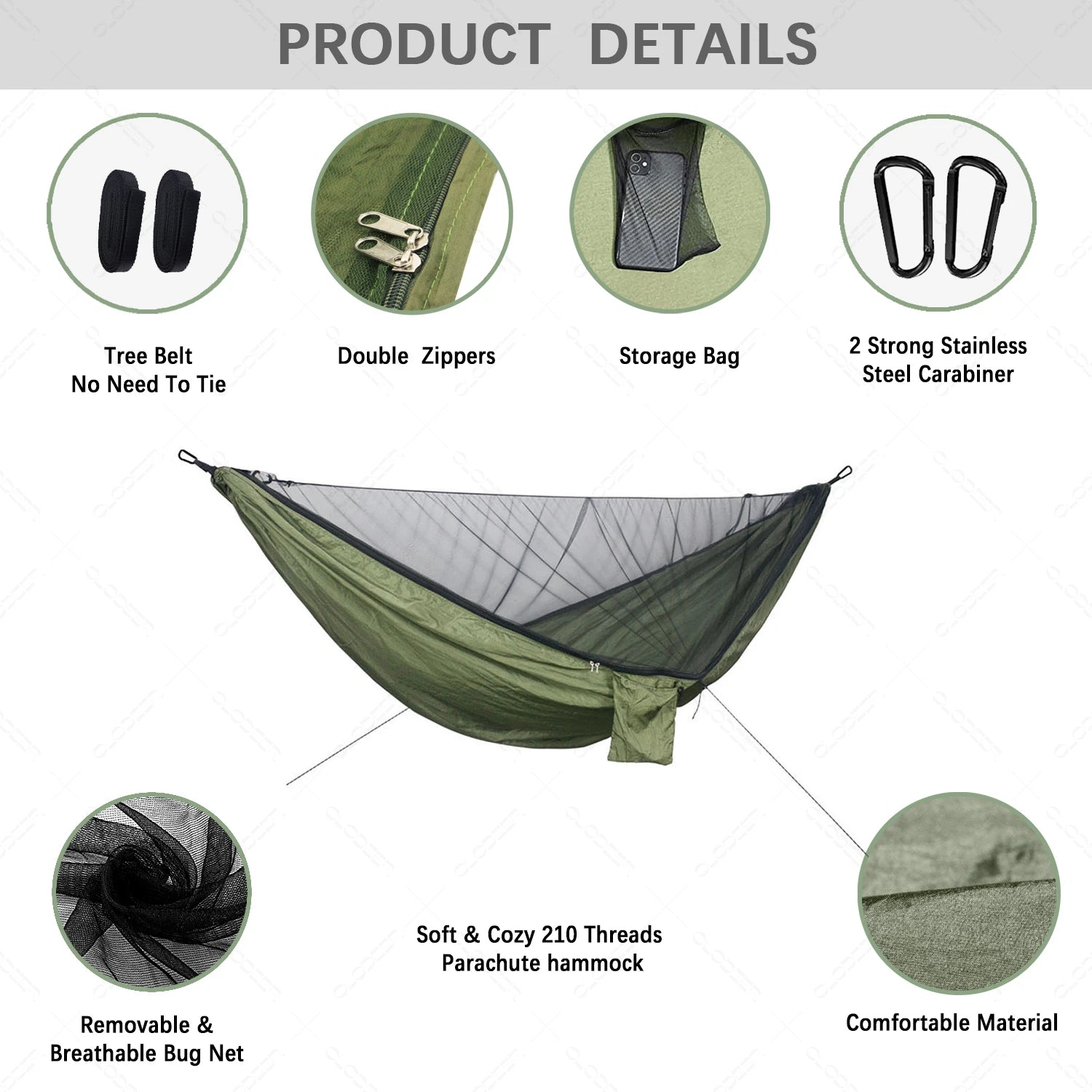 Naturehike Two Person Camping Hammock With Mosquito Net Ultralight Outdoor Hanging Swing For Adults