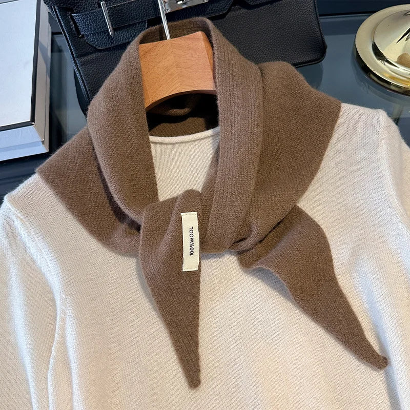 Women’s Knitted Wool Scarf Winter Warm Thick Triangle Shawl Pashmina