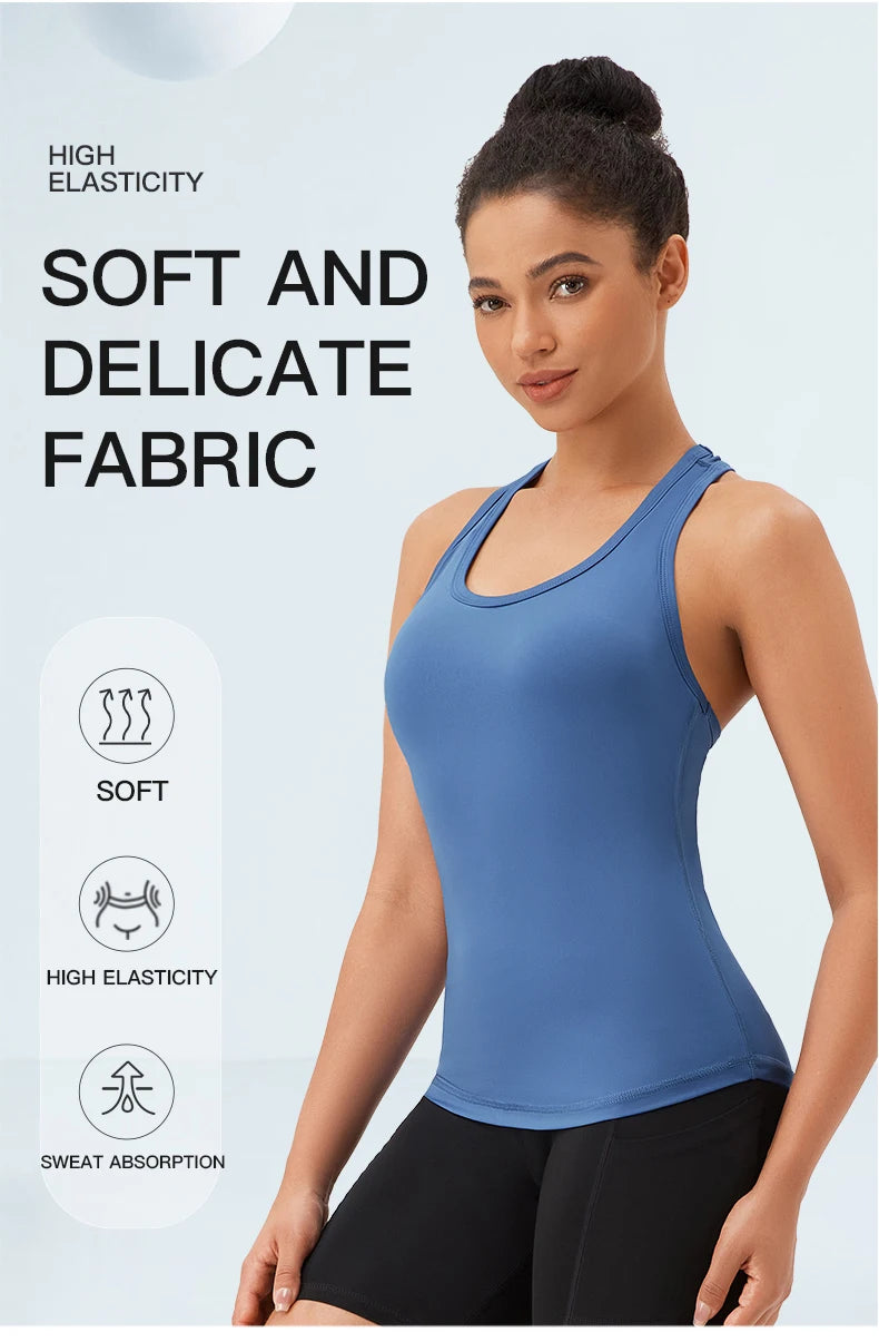 Women’s Sleeveless Yoga Tank Top - Breathable Gym Sport Shirt for Running