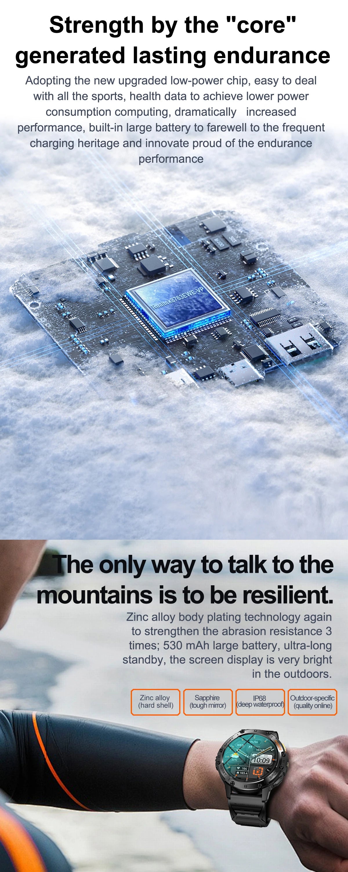 AMOLED Smart Watch for Men – Waterproof Sports Fitness Tracker with Flashlight & Bluetooth Call + Box