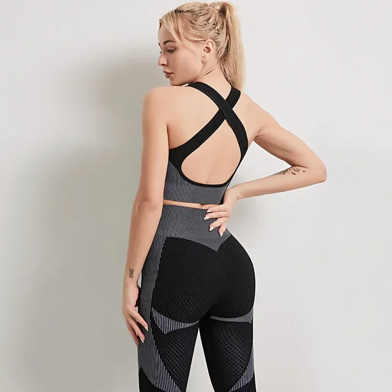 Yoga Clothes Gym Wear Women Fitness Clothing Outfit Workout Zipper Sportswear Long Sleeve Crop Bra Top Leggings Seperately Sold