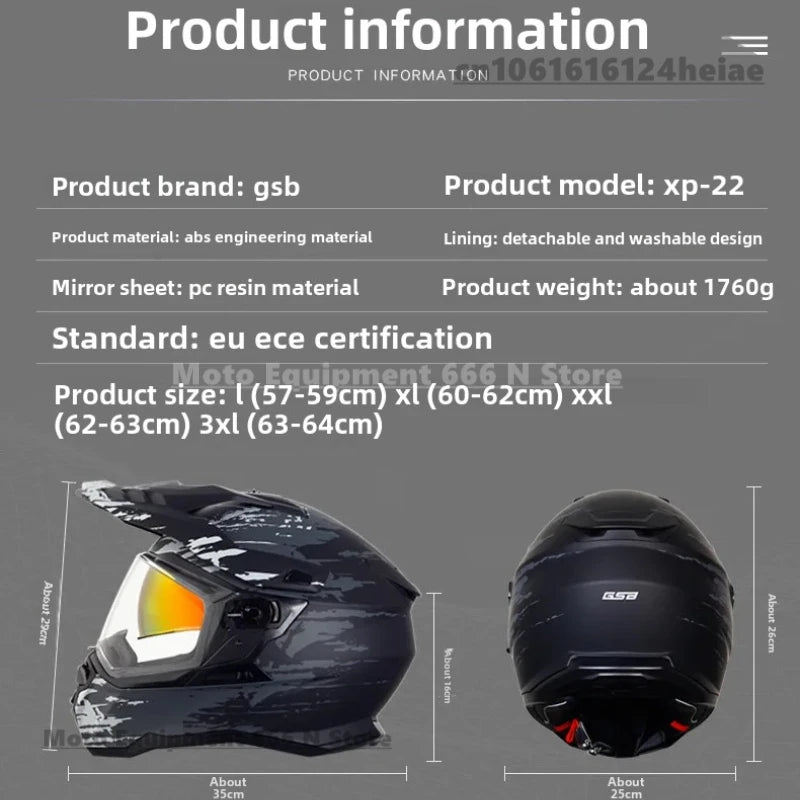 Gsb Motocross Helmet Men Full Face Moto Helm xp-22 Motorcycle Helmet Cross Downhill Off-road Helmet Men Casco Moto ECE Approved