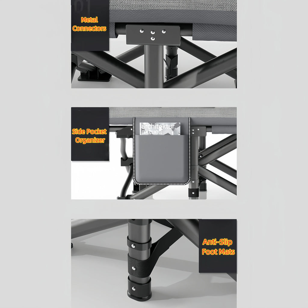 Portable Folding Camping Bed With Pillow - Heavy Duty Military Style Bed 190 X 67 X 48 Cm Lightweight Lounger Camping Garden - trendingshoping.com