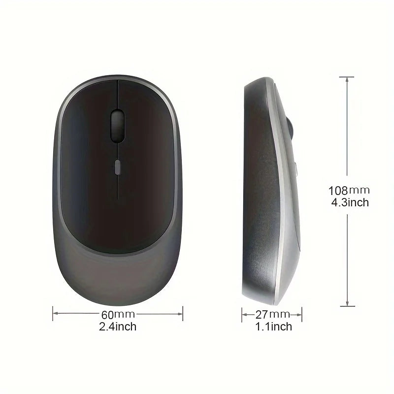 2.4G USB Wireless Mouse Rechargeable Dual Mode Bluetooth Mouse for Laptop Tablet PC MacBook
