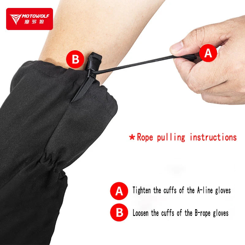 Autumn Winter Motorcycle Riding Gloves Waterproof Rainproof Cover Windproof Warm Motorbiker Racing Rider Accessories Men Women