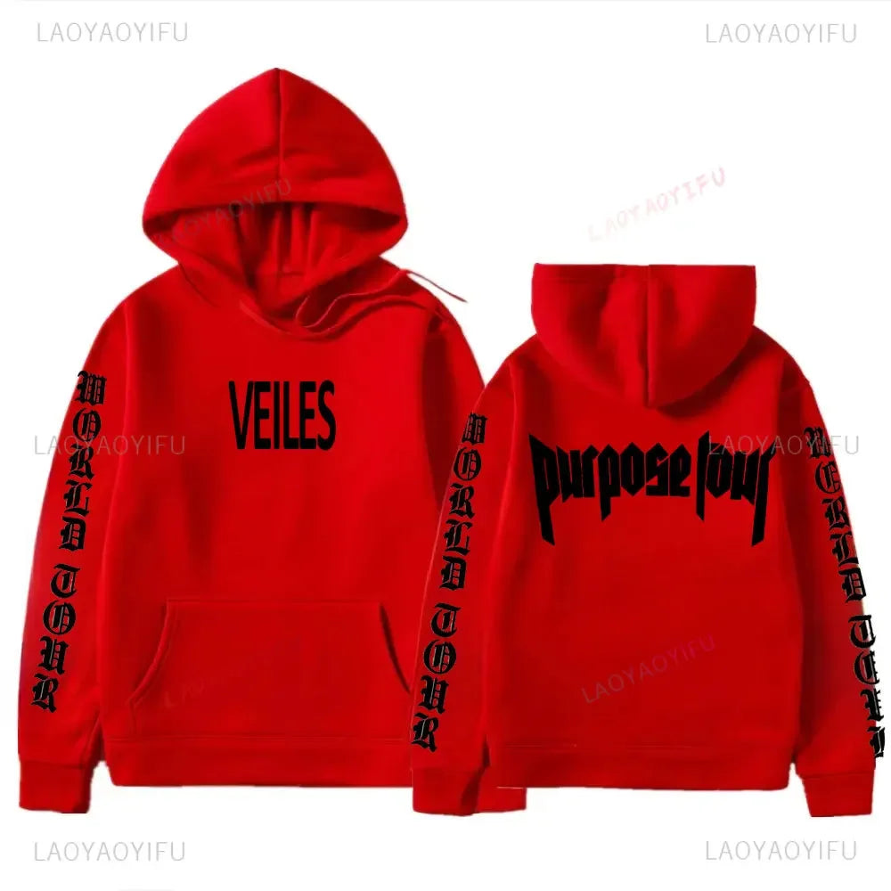 HoodiMen's & Women's Hoodie – Justin Bieber Purpose Tour Print, Hip Hop Streetwear Fleece Pullover, Warm Fashion Hoodye Sweatshirt