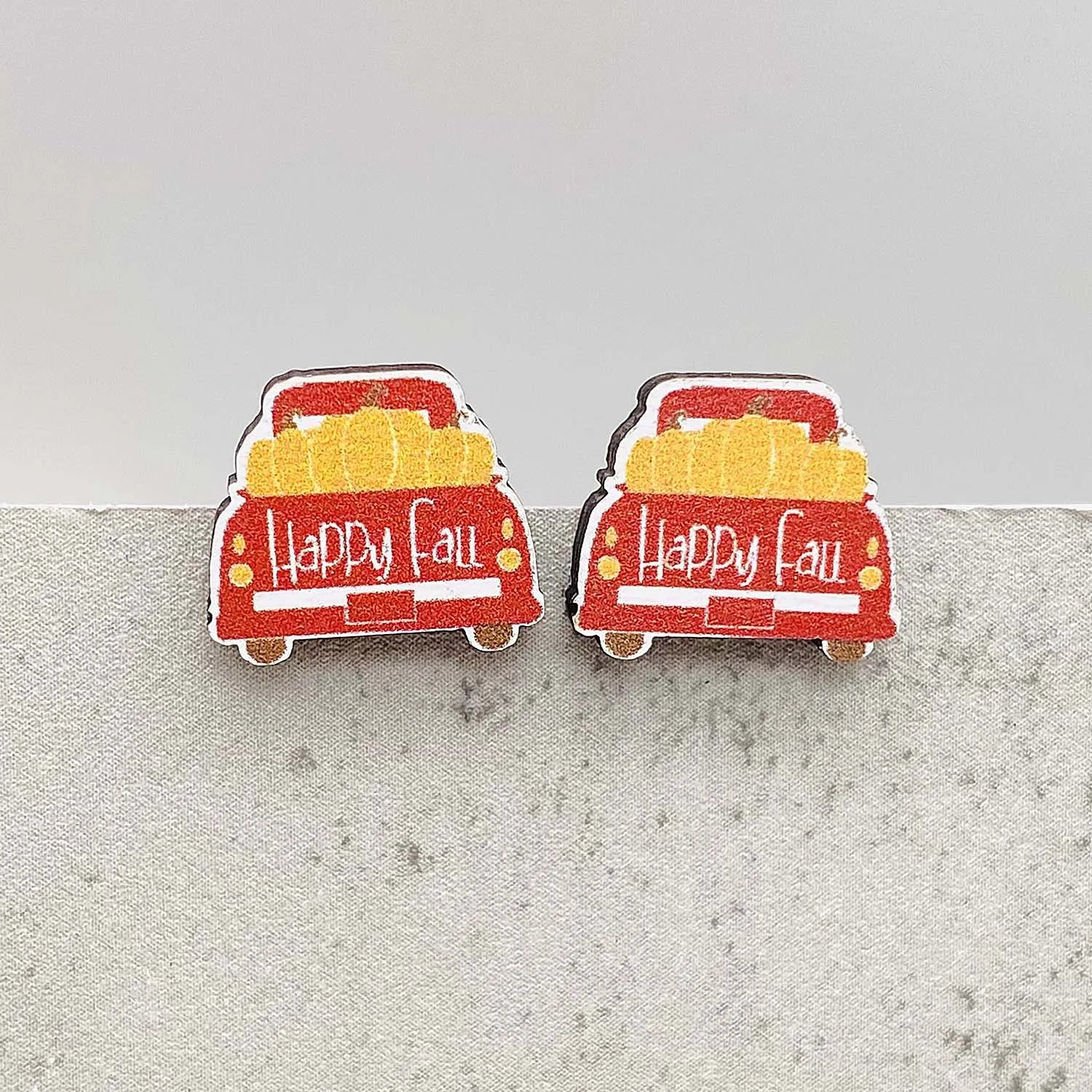 New Autumn Thanksgiving Ear Studs Maple Leaf  Pumpkin Turkey Sunflowe Dwarf Wooden Earrings Jewelry Thanksgiving Festival Gift