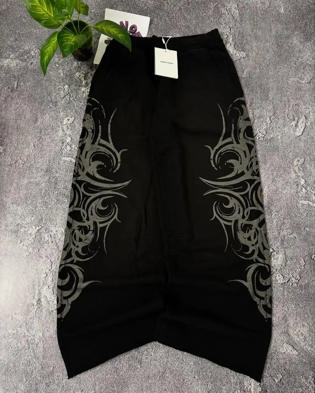 Britain Harajuku Fashion Print Men Jeans Vintage Trend Loose Oversized Hip Hop Wide Pants