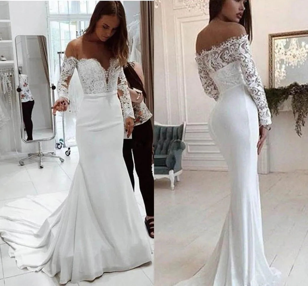 Fashion Women's French Wedding Dress – Sexy Elegant Lace Evening Gown, Long Summer Vestidos