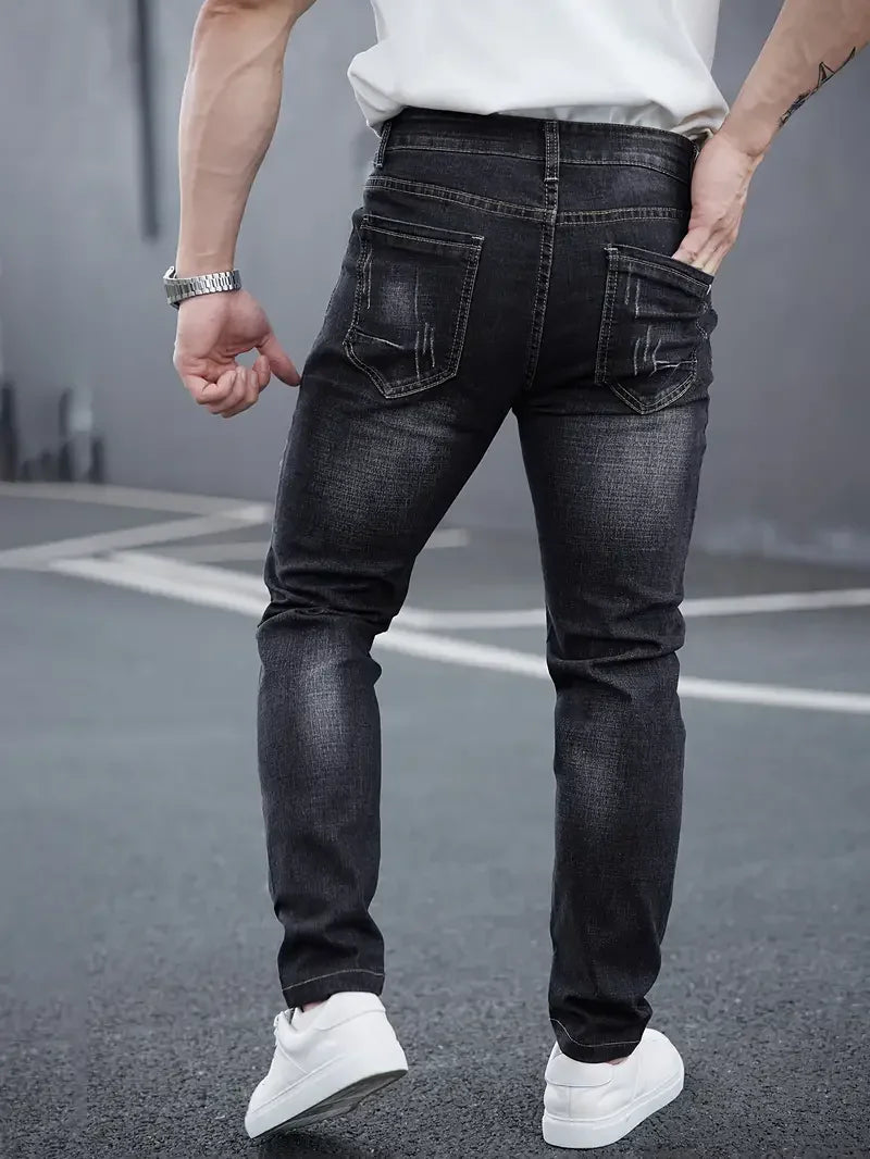 2025 Men's Slim Casual Street Classic Skinny Jeans Pencil Jeans Trendyy Stretch Style Comfortable Casual Fashion Versatile