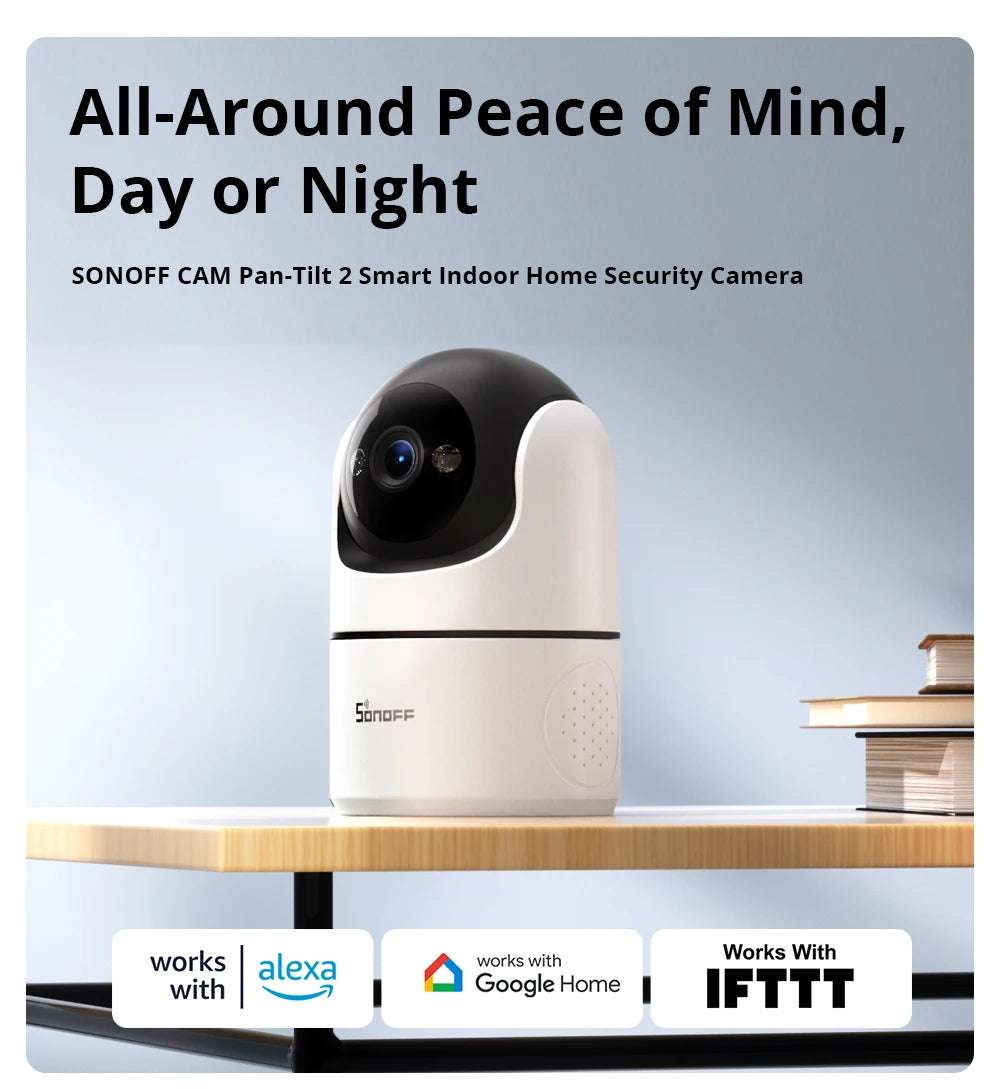 Sonoff Cam PT2 Smart Home Security Camera HD Night Vision Panoramic View Remote Monitoring With Two Way Interaction