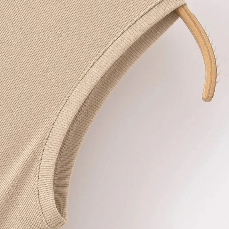 Women’s Khaki Sleeveless Long Dress Casual Party Spring 2025 Y2K Vestidos