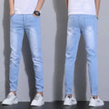 Men's Slim Fit Stretch Skinny Jeans - High Quality Black & White Denim Pants