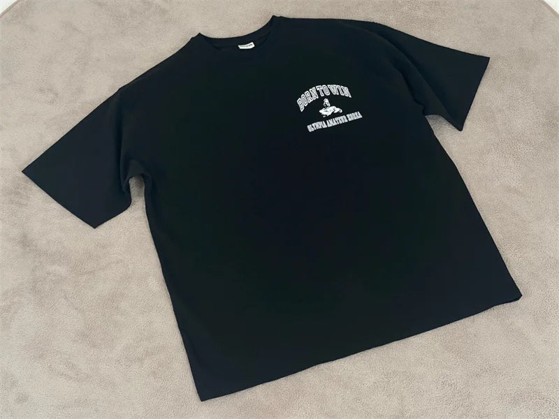 Men’s Gym T-Shirt Short Sleeve Summer Loose Cotton Fitness Sports Training Top